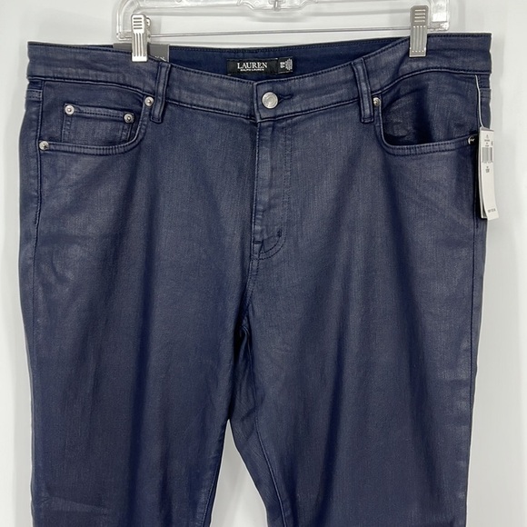 Lauren Ralph Lauren Super Stretch Mid-Rise Straight Leg Jeans Navy Size 18W New! - Picture 4 of 14